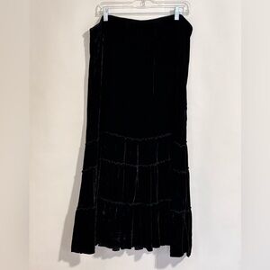 Chico’s black tiered velvet skirt 3